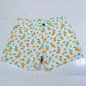 St. John’s Bay Women’s Mid Rise Chino Lemon Print Shorts SZ6